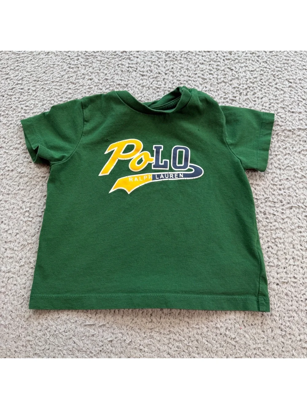 Polo Ralph Lauren Baby Boys 9M Green Logo Graphic T-Shirt Cotton Tee